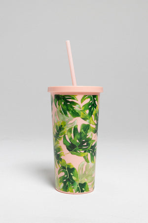 Palm Tumbler with Straw