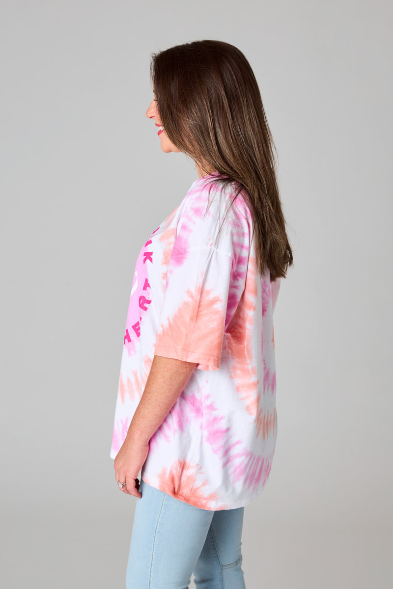 BuddyLove Tweety Oversized Tie-Dye Tee - Don't Funk With My Heart